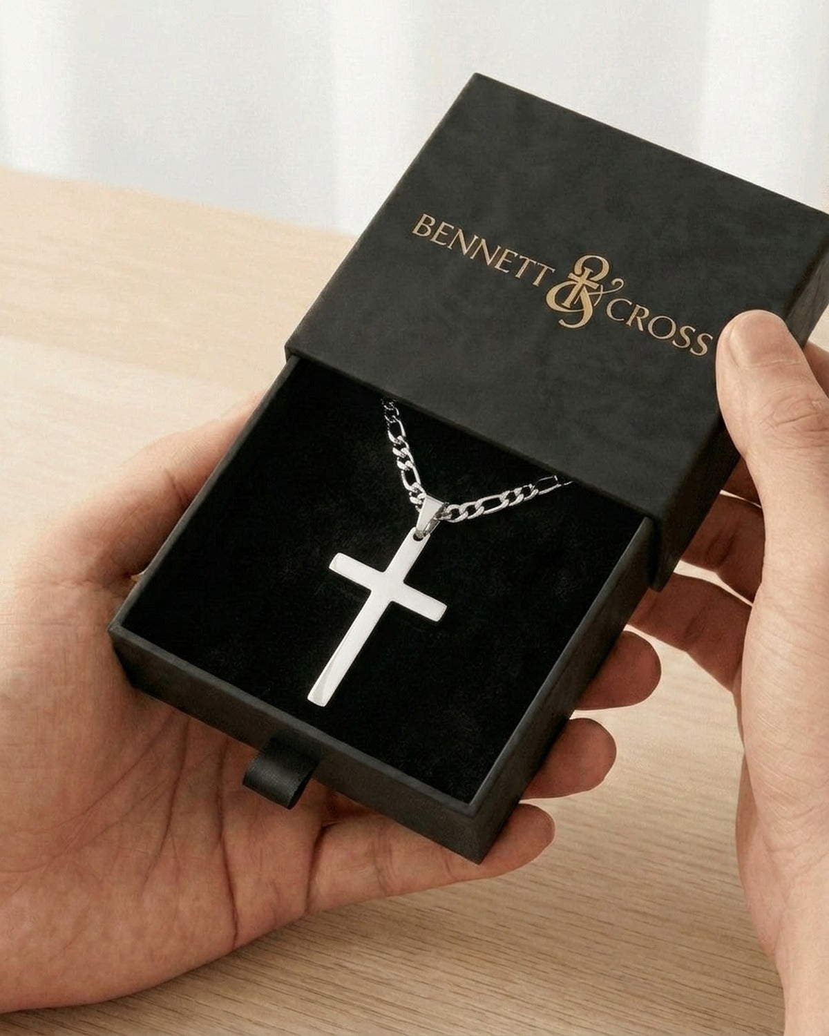 The Gilded Cross in its black Bennett & Cross gift box