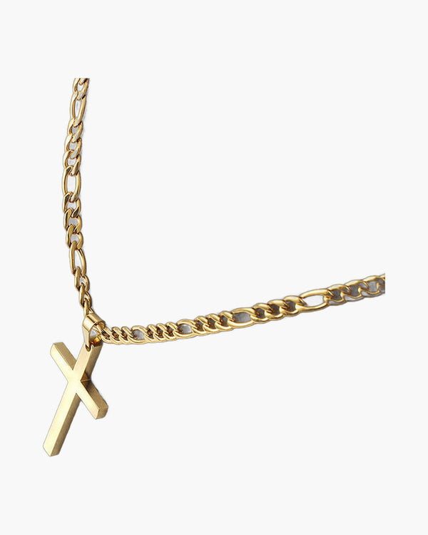 The Gilded Cross Men's Gold Stainless Steel Cross Necklace view 6