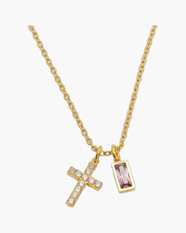 The Gilded Devotion Stainless Steel Cross Choker Necklace view 7