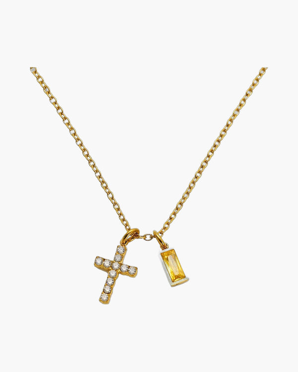 The Gilded Devotion Stainless Steel Cross Choker Necklace view 4