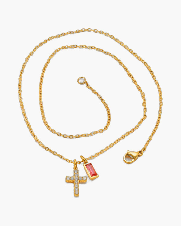 The Gilded Devotion Stainless Steel Cross Choker Necklace