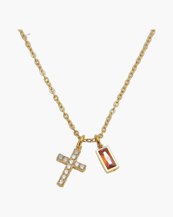 The Gilded Devotion Stainless Steel Cross Choker Necklace view 5