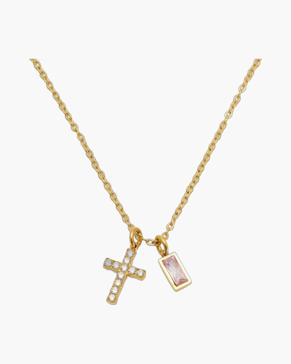 The Gilded Devotion Stainless Steel Cross Choker Necklace view 2