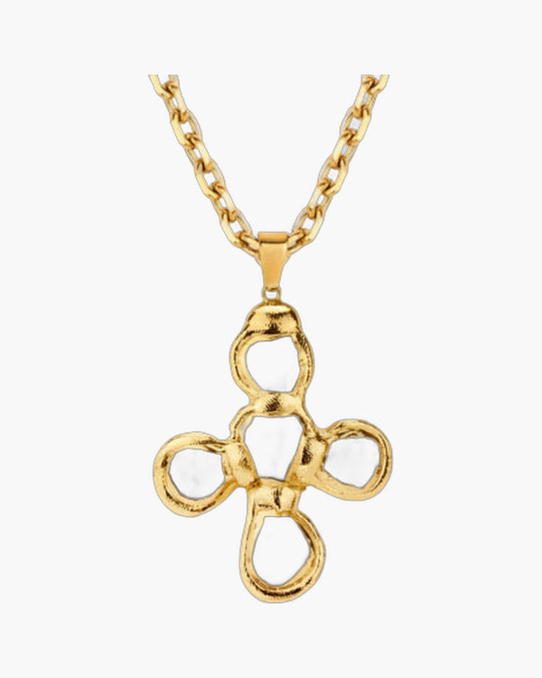 The Gilded Journey Cross Stainless Steel Mixed Gem Cross Necklace view 3