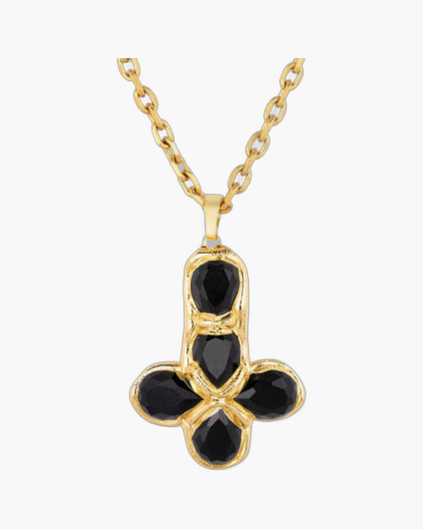 The Gilded Journey Cross Stainless Steel Mixed Gem Cross Necklace view 4