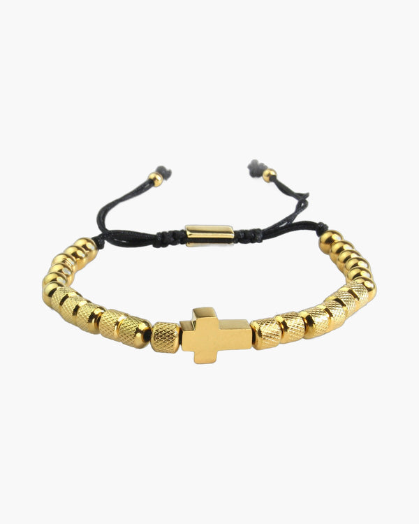 The Gilded Knot Gold-plated Cross Beaded Bracelet view 8
