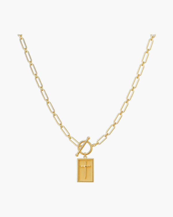 The Gilded Mark Stainless Steel Cross Pendant Necklace view 6