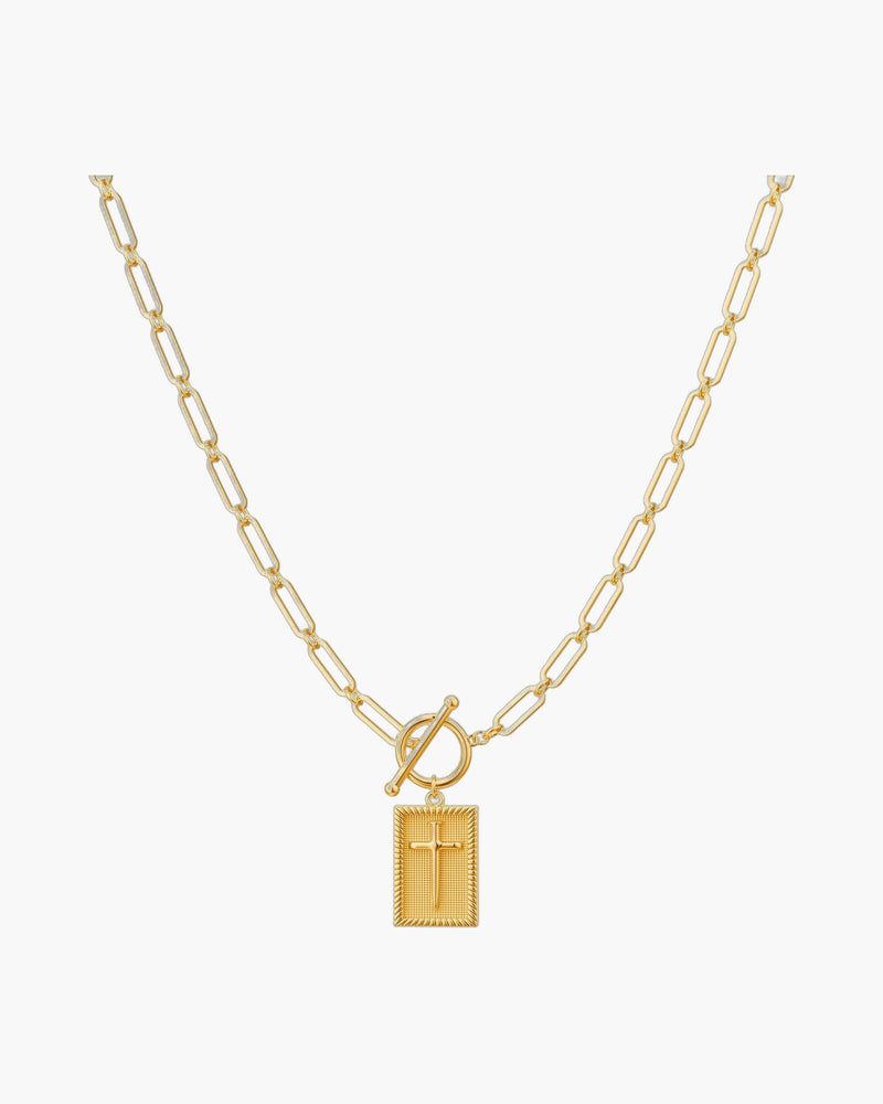 The Gilded Mark Stainless Steel Cross Pendant Necklace view 3