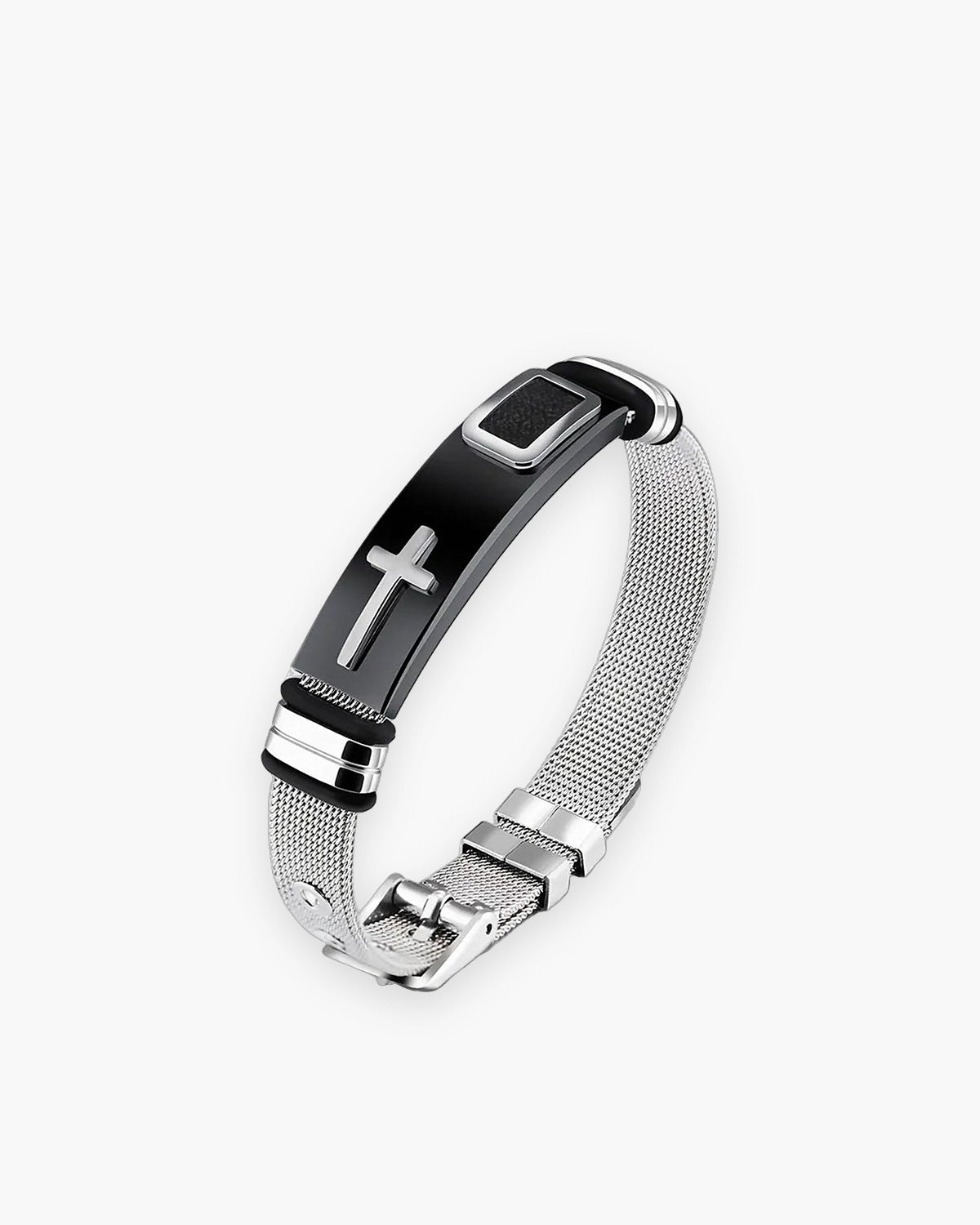 The Gilded Mesh in black / silver, front view [c:silver]