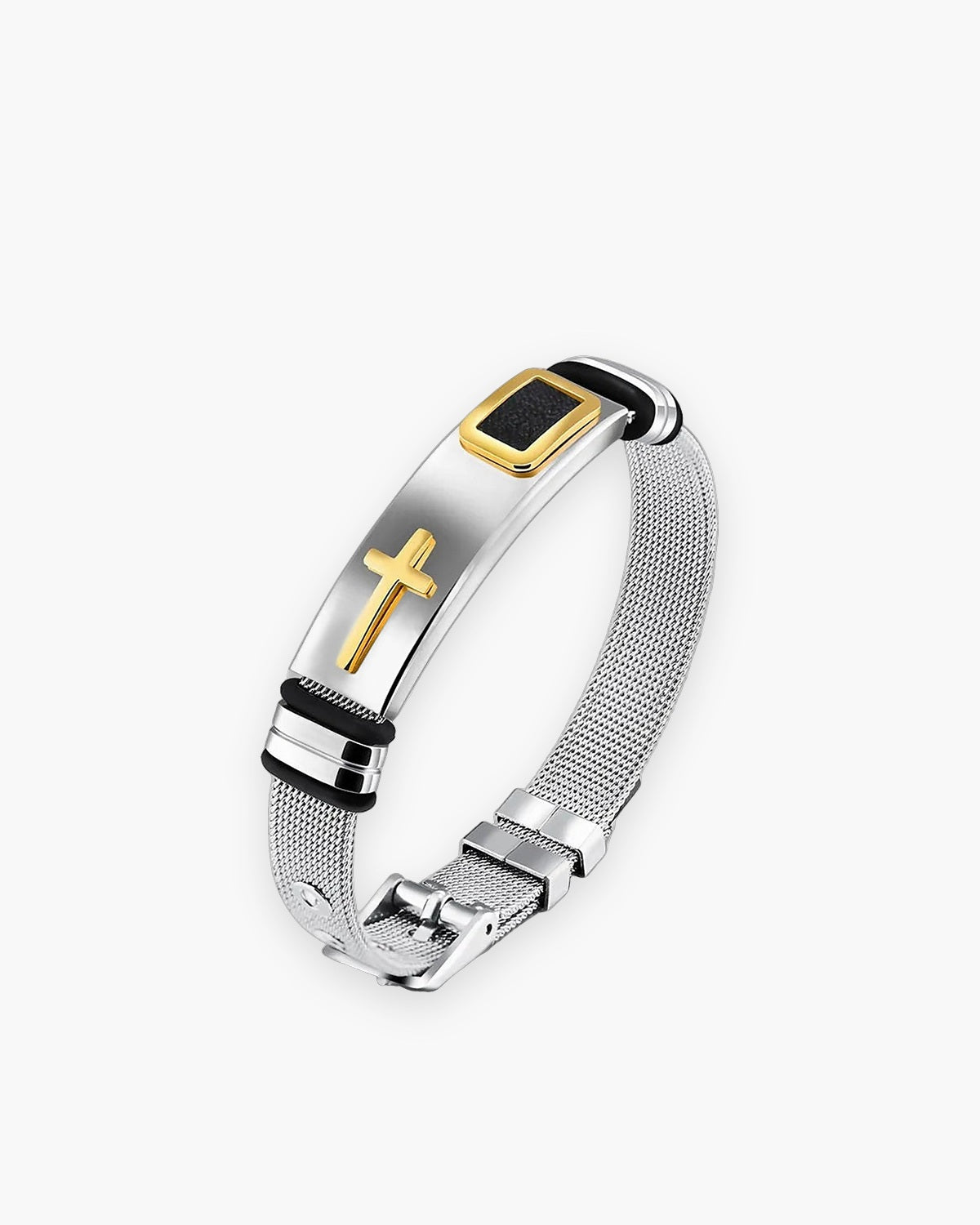 The Gilded Mesh in silver / gold, front view [c:gold]
