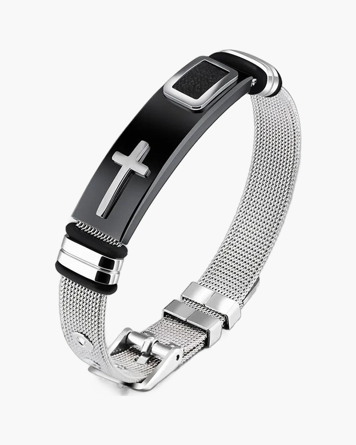 The Gilded Mesh Stainless Steel Mesh Cross Bracelet view 6