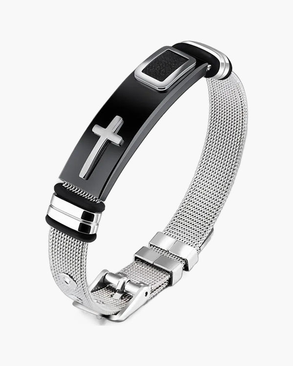 The Gilded Mesh Stainless Steel Mesh Cross Bracelet view 6