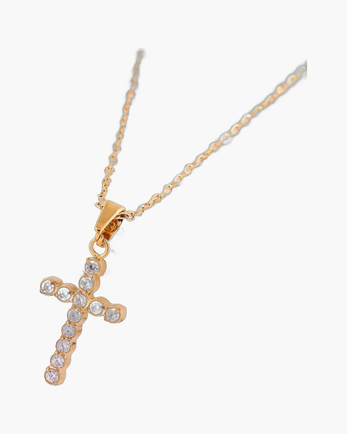 The Gilded Path Stainless Steel Zircon Cross Necklace view 11