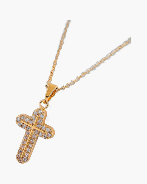 The Gilded Path Stainless Steel Zircon Cross Necklace view 5