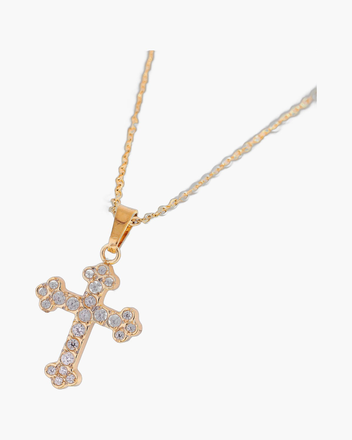 The Gilded Path Stainless Steel Zircon Cross Necklace view 12