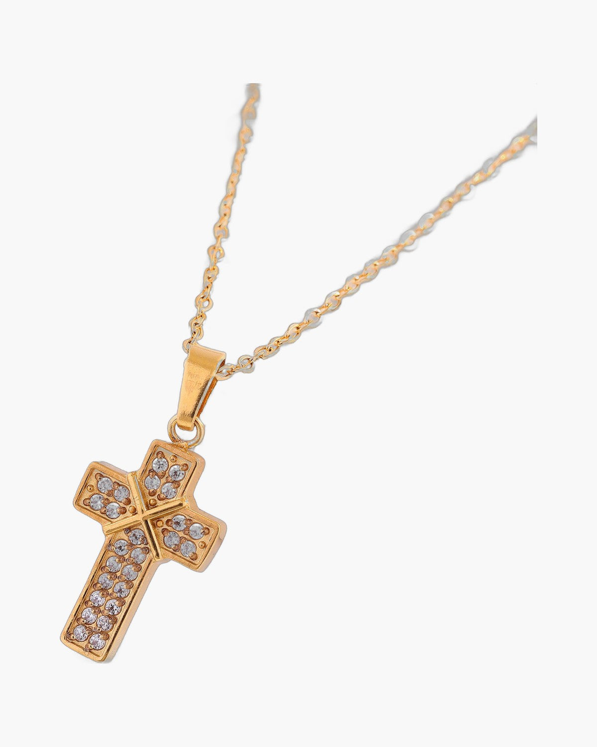 The Gilded Path Stainless Steel Zircon Cross Necklace view 6