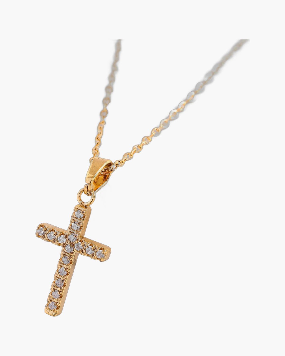 The Gilded Path Stainless Steel Zircon Cross Necklace view 13