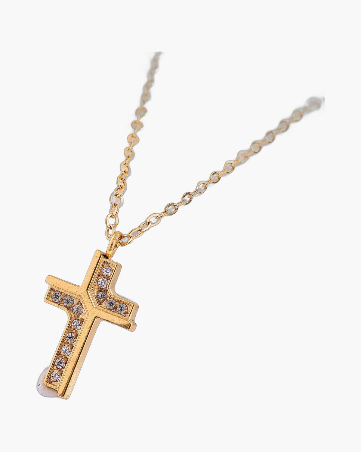 The Gilded Path Stainless Steel Zircon Cross Necklace view 10