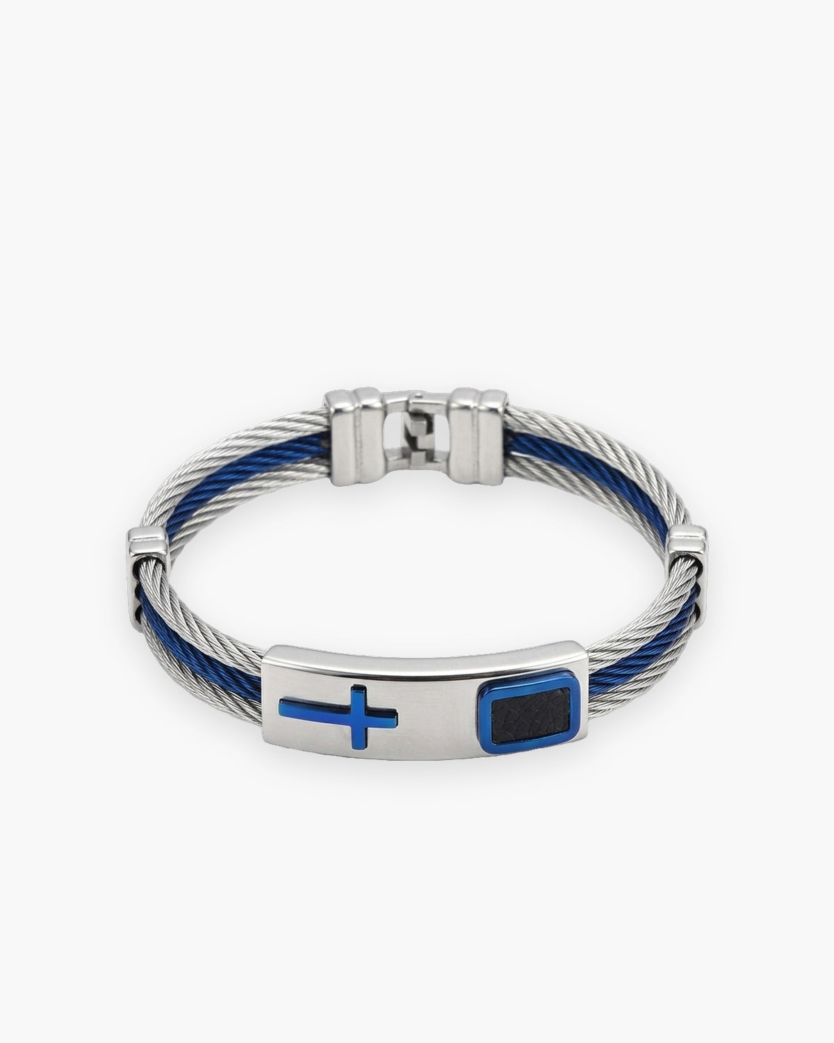 The Gilded Strands in blue / silver, front view [c:blue-silver]