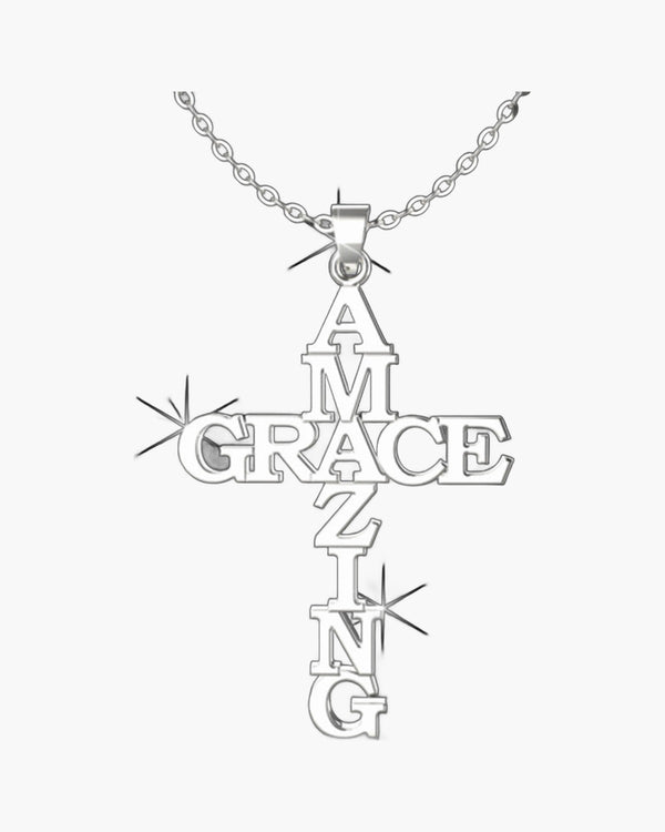 The Graced Cross Stainless Steel Amazing Grace Cross Necklace view 2