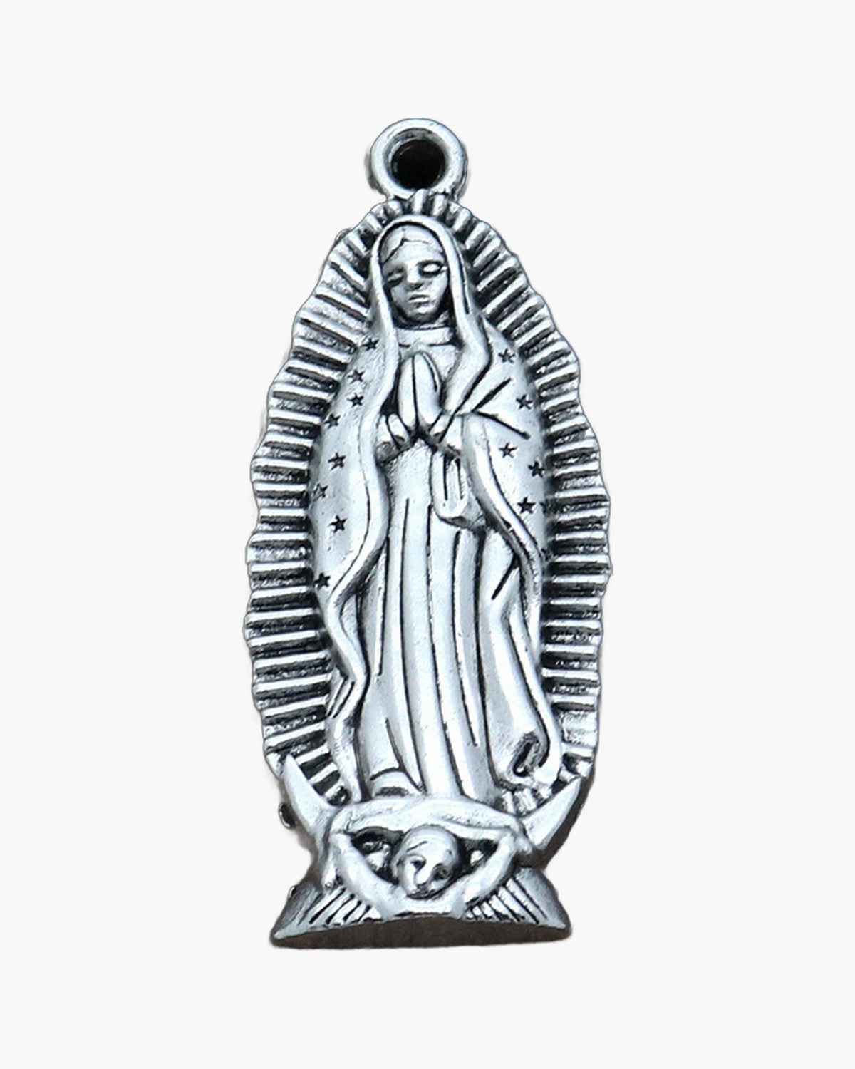The Guadalupe Relief, Our Lady of Guadalupe Pendant Necklace in Antique Silver Tone, view 3