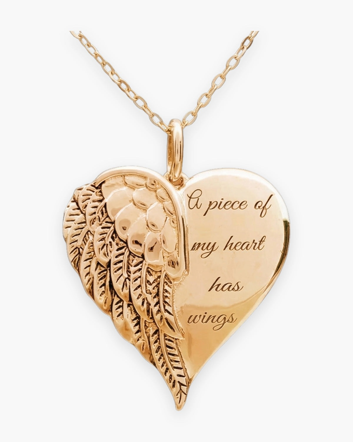 The Heart with Wings, gold, front view [c:gold]