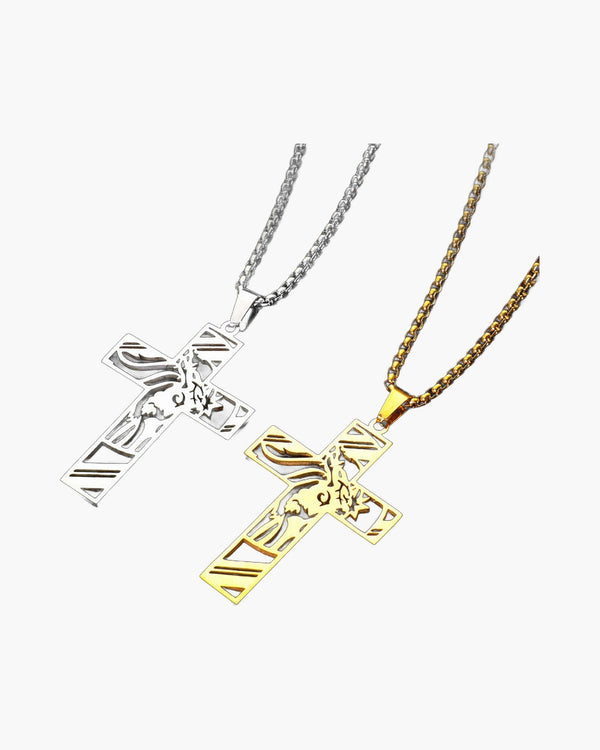 The Holy Visage Stainless Steel Jesus Cross Necklace view 6