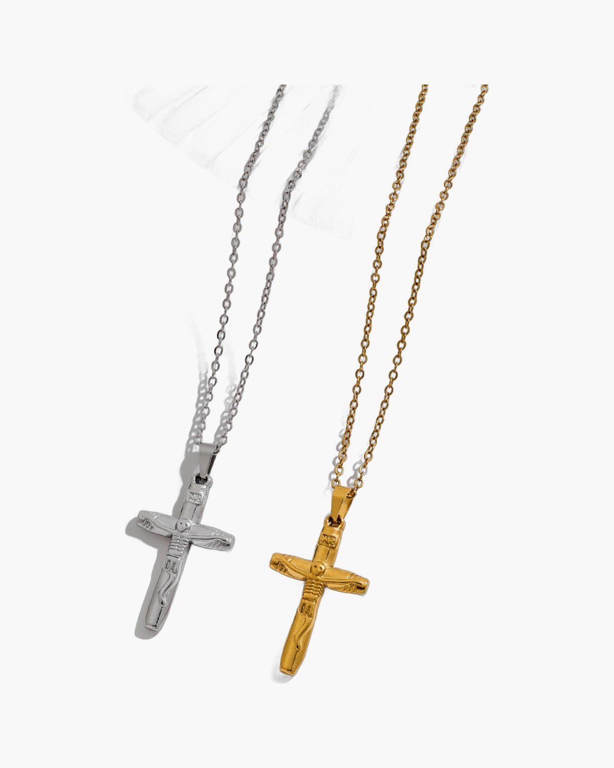The Humble Crucifix, Stainless Steel Small Crucifix Necklace, view 2