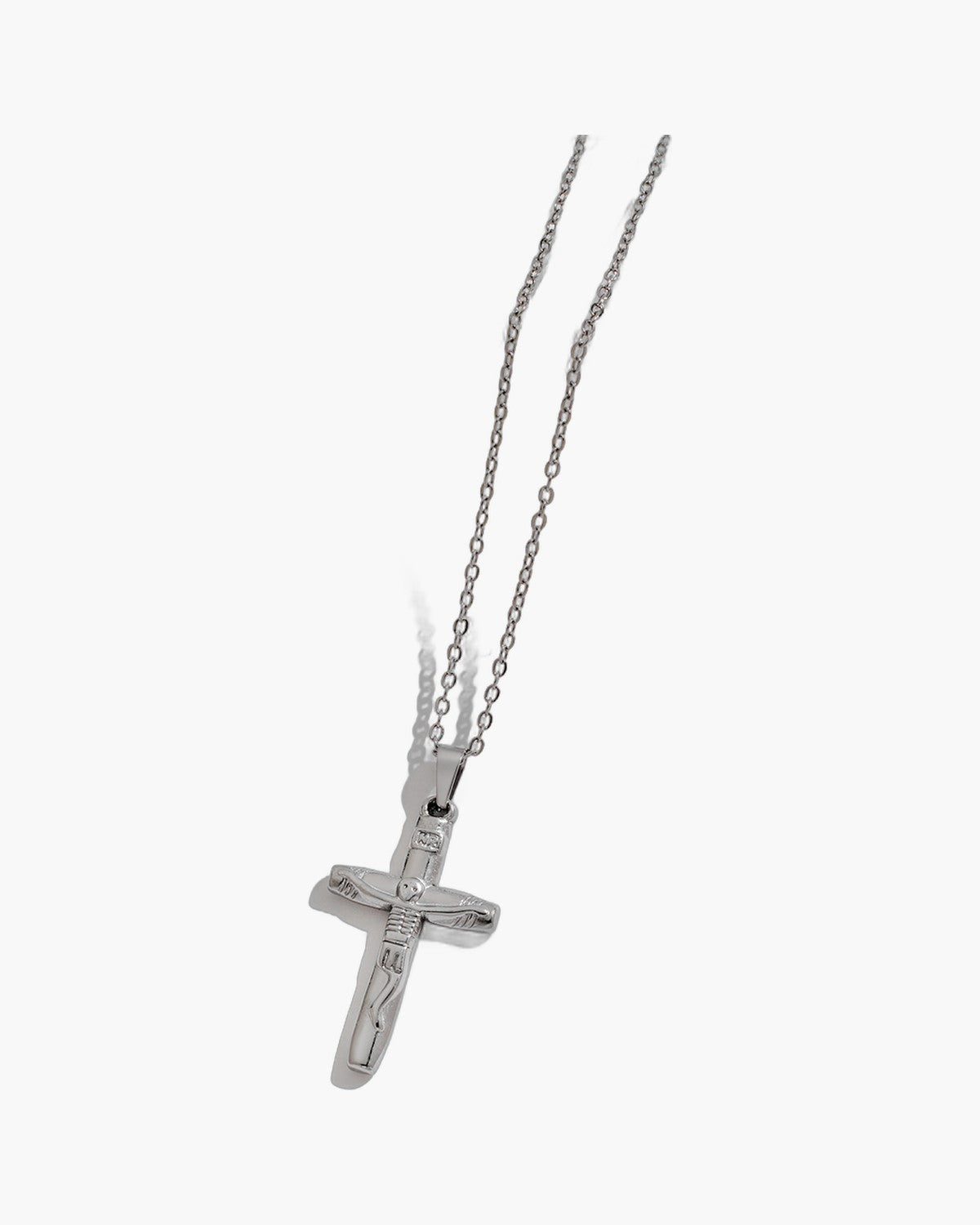 The Humble Crucifix, Stainless Steel Small Crucifix Necklace, view 4