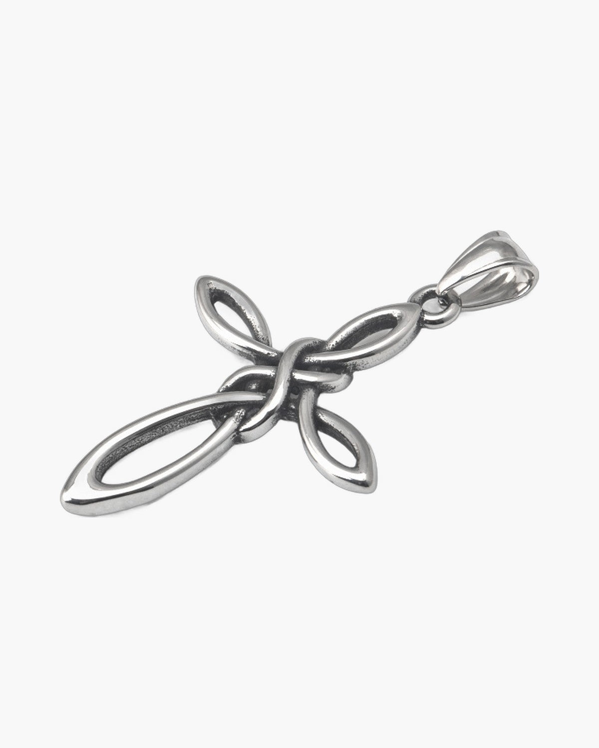 The Knotwork Cross, Stainless Steel Celtic Knot Cross Necklace, view 2