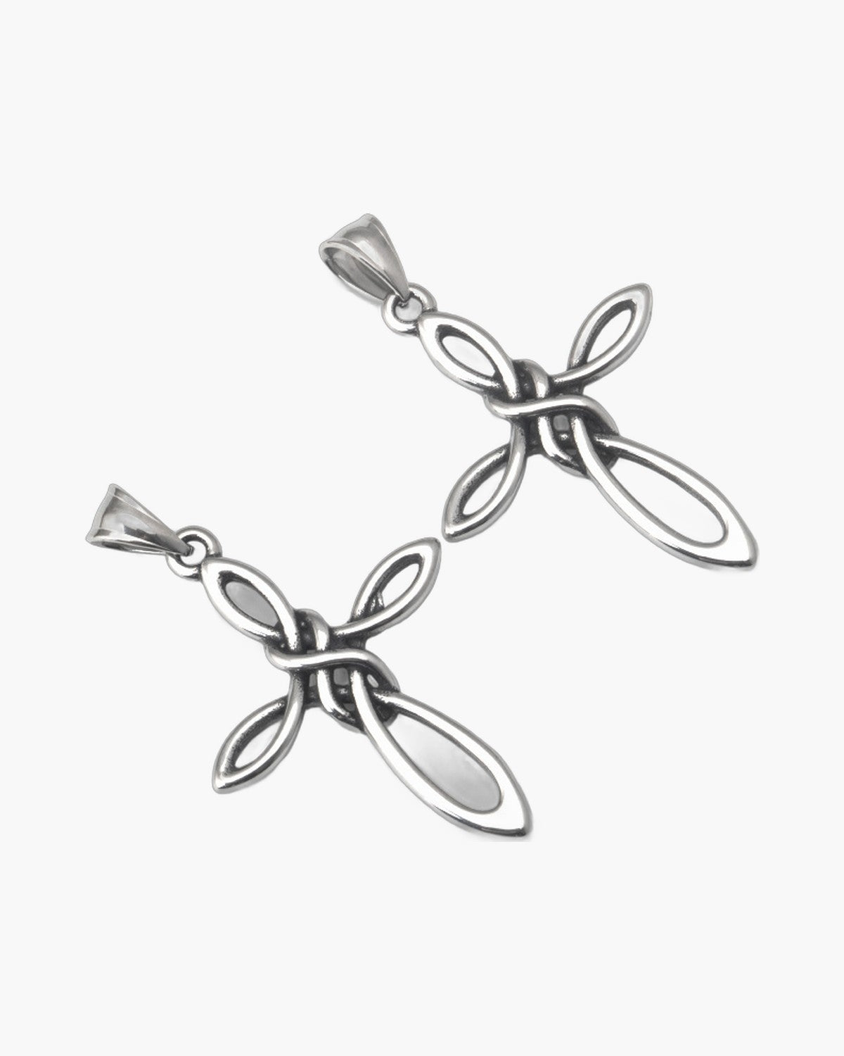 The Knotwork Cross, Stainless Steel Celtic Knot Cross Necklace, view 3