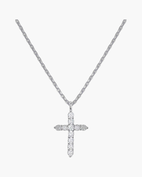 The Luminous Cross 925 sterling silver pave cross necklace view 6
