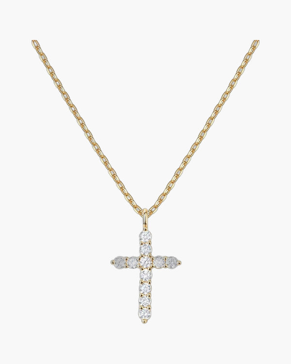 The Luminous Cross 925 sterling silver pave cross necklace view 3