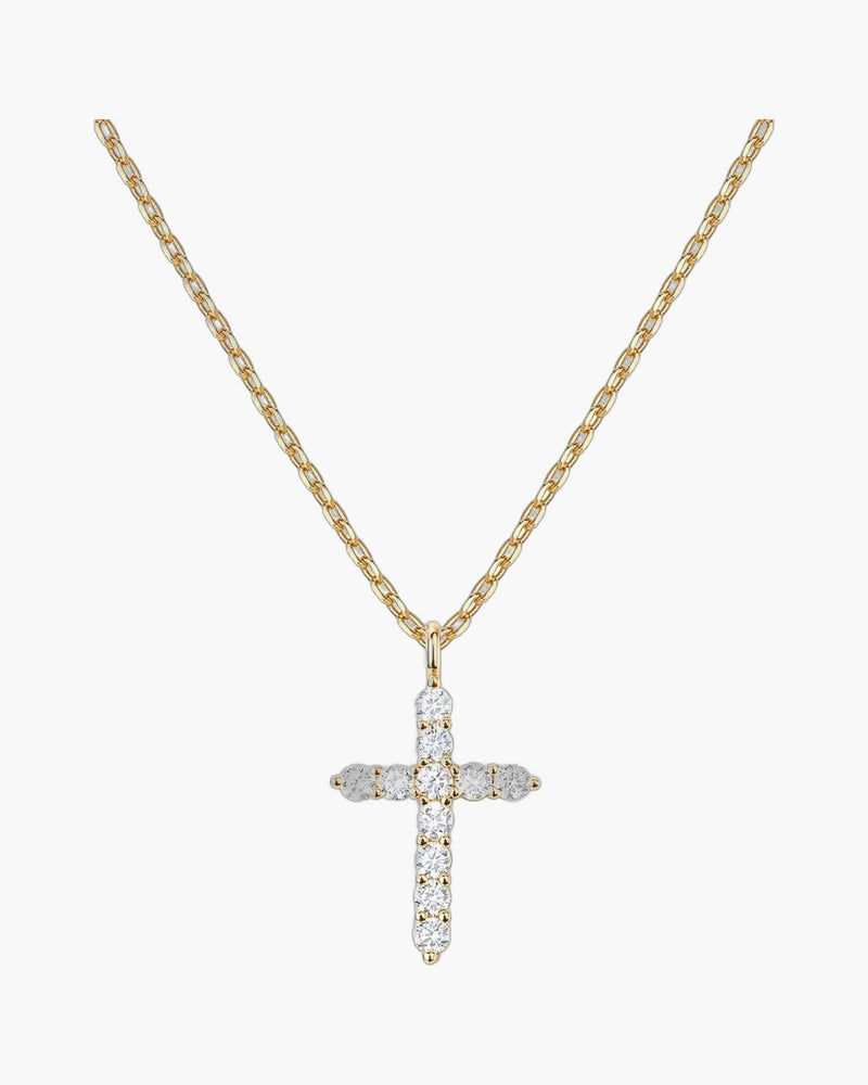 The Luminous Cross 925 sterling silver pave cross necklace view 3