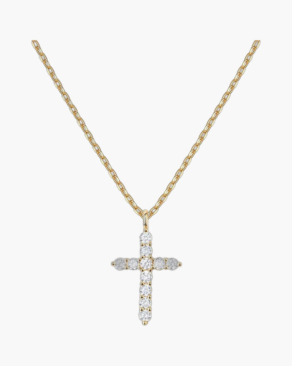 The Luminous Cross 925 sterling silver pave cross necklace view 4