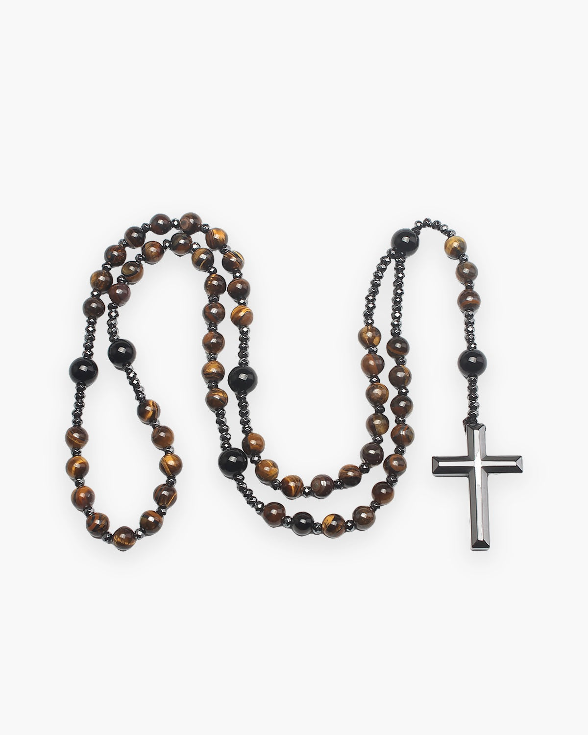 The Meditative Rosary in yellow tiger eye, front view