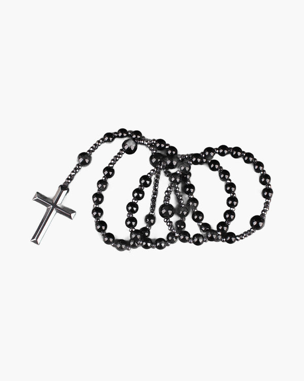 The Meditative Rosary Natural Bead Rosary Necklace with Cross view 3