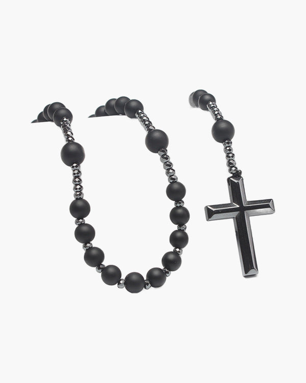 The Meditative Rosary Natural Bead Rosary Necklace with Cross view 4