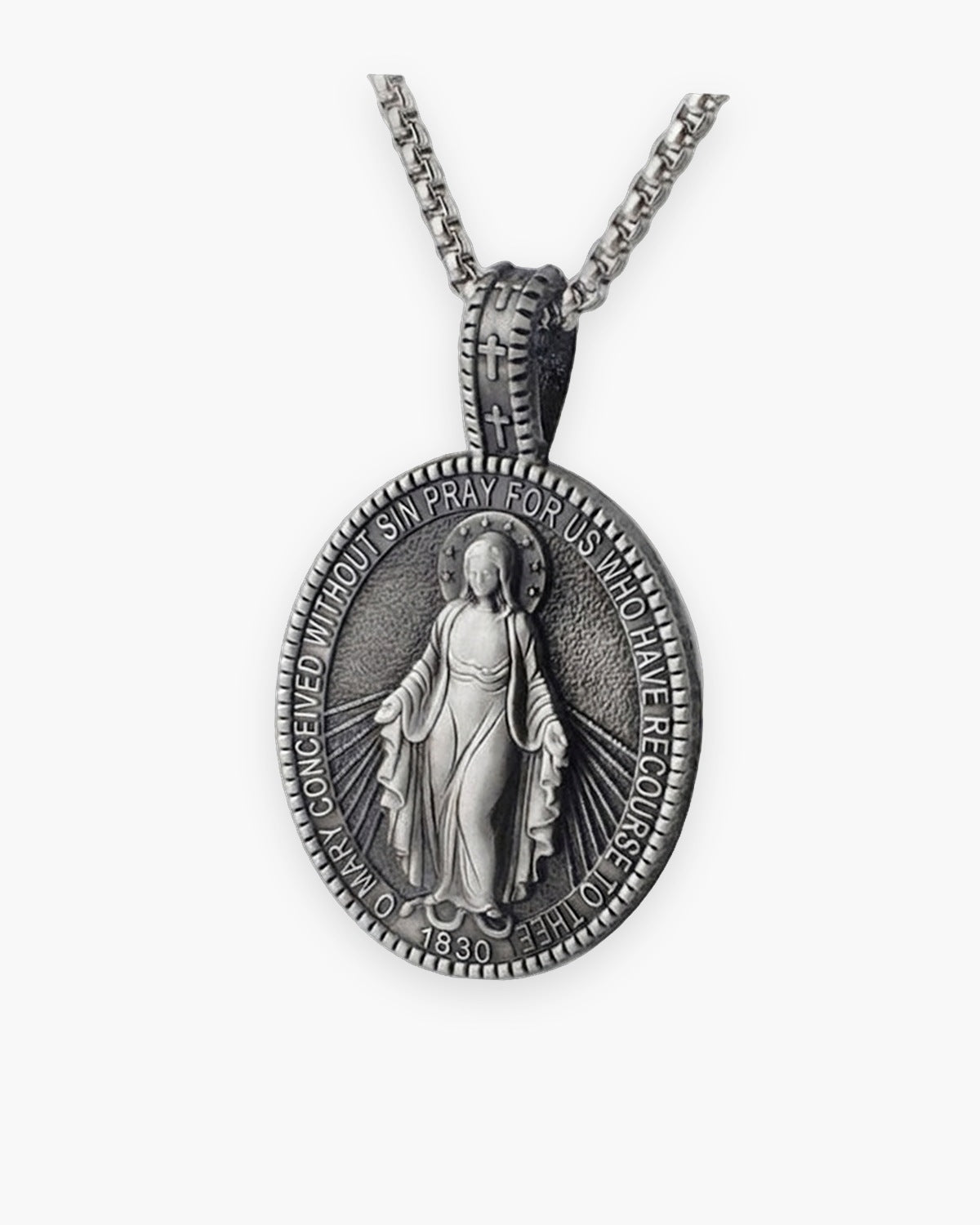 The Miraculous Emblem in antique silver, front view [c:antique-silver]
