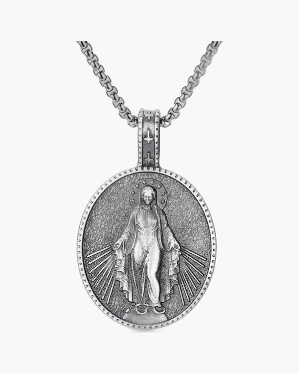 The Miraculous Emblem Stainless Steel Virgin Mary Necklace view 7