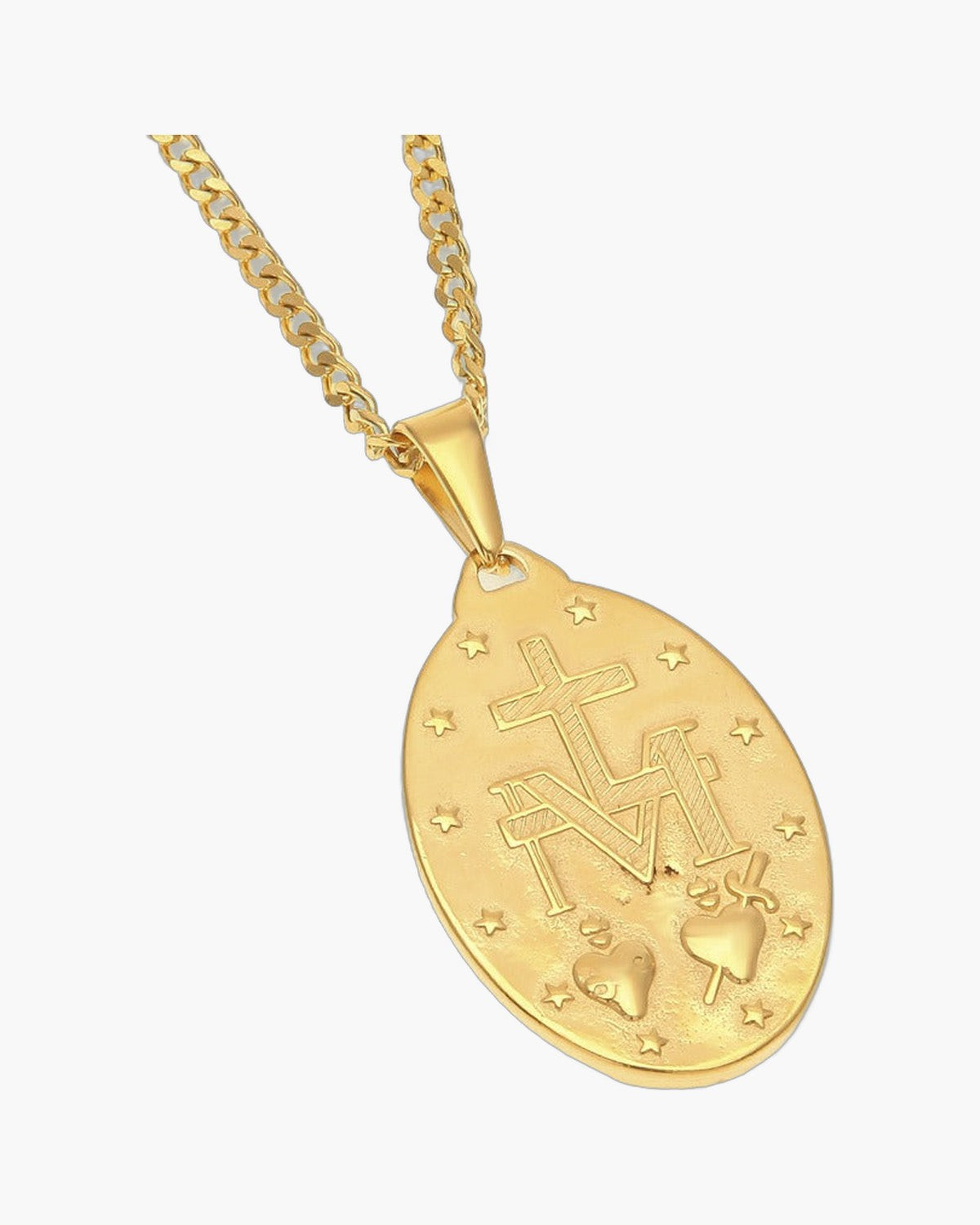 The Miraculous Medal, Gold-Plated Stainless Steel Miraculous Medal Necklace, view 2