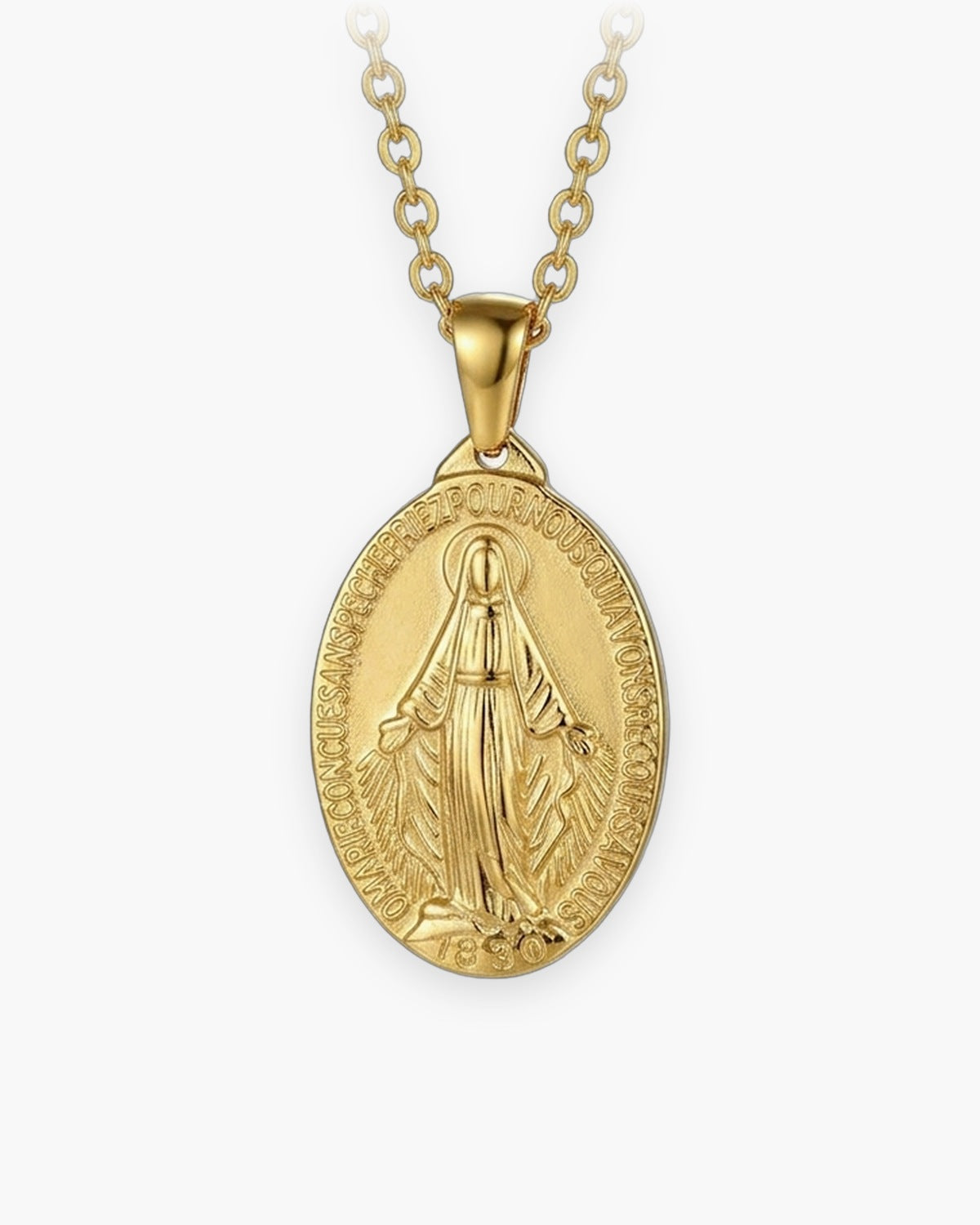 The Miraculous Pendant in gold, front view