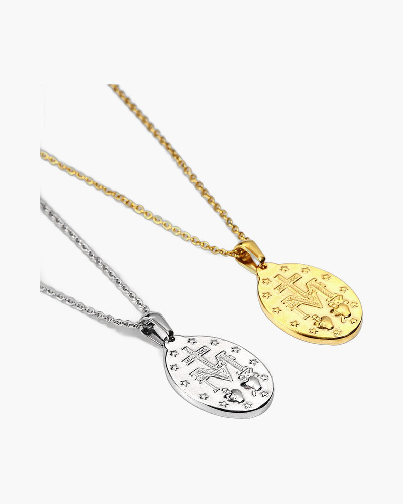 The Miraculous Pendant Stainless Steel Virgin Mary Necklace view 3