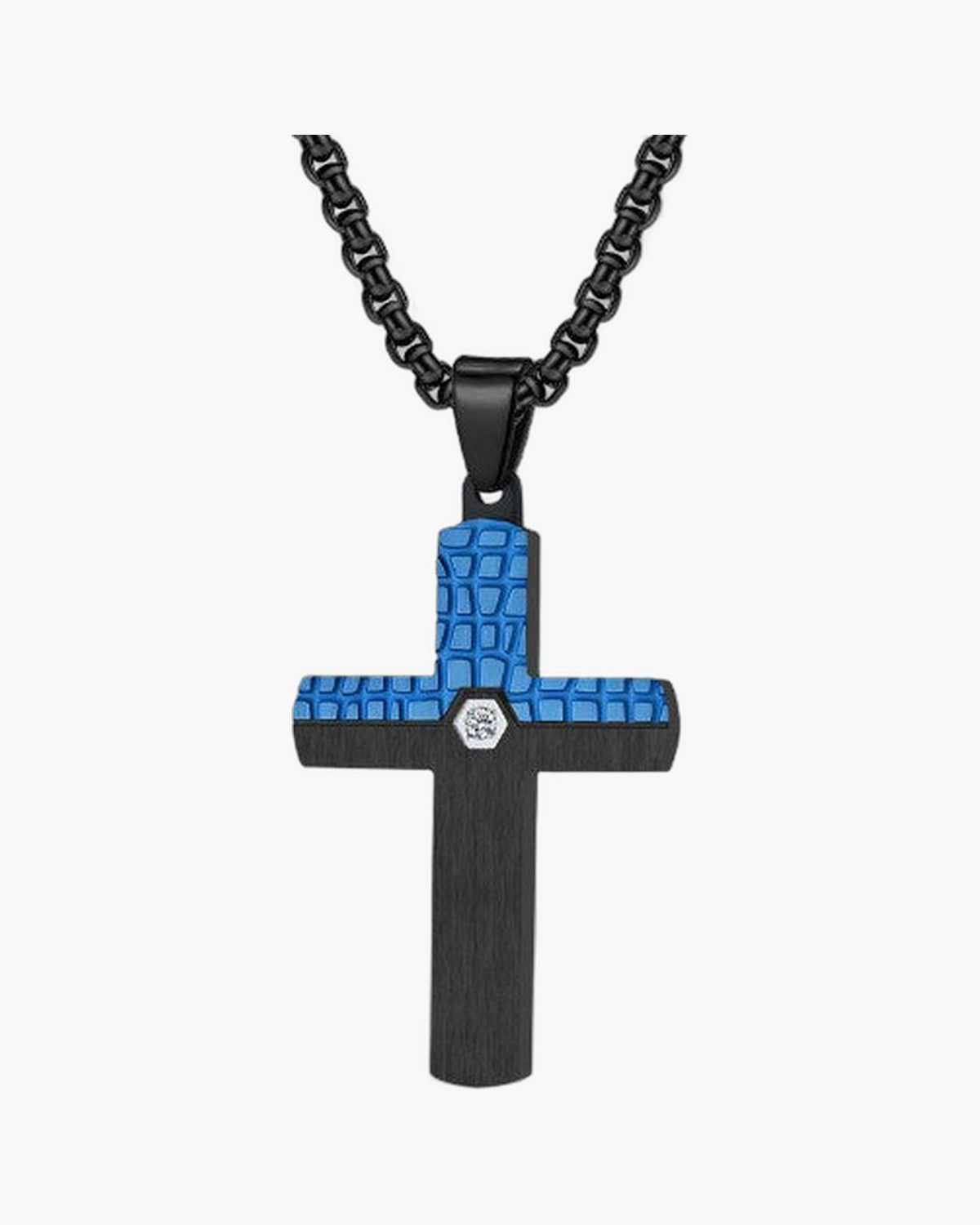 The Modern Cross Men's Stainless Steel Cross Necklace view 9