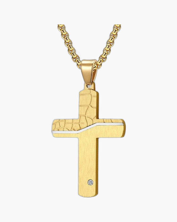 The Modern Cross Men's Stainless Steel Cross Necklace view 3