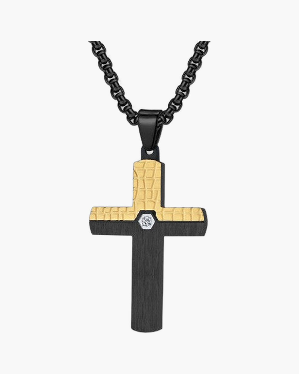The Modern Cross Men's Stainless Steel Cross Necklace view 7