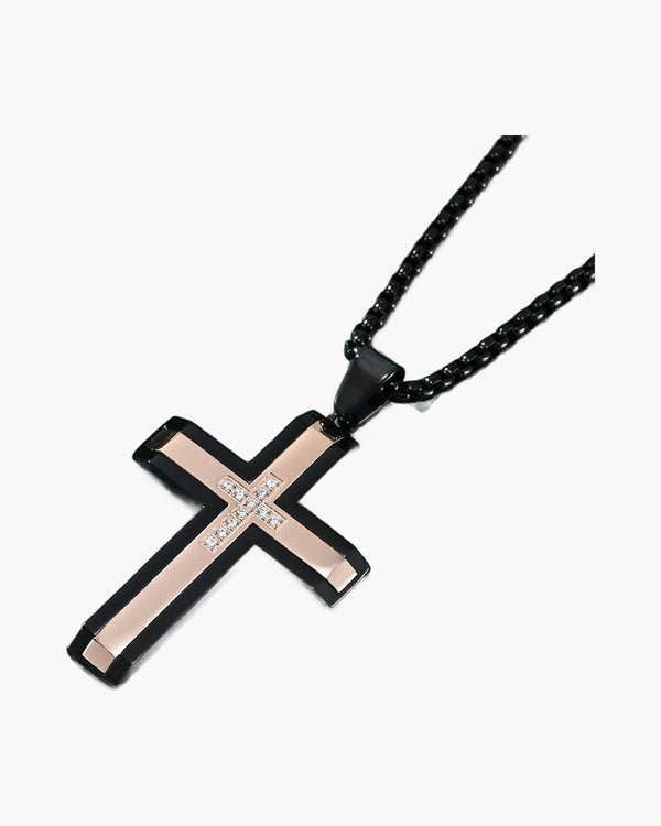 The Modern Cross Men's Stainless Steel Cross Necklace view 5