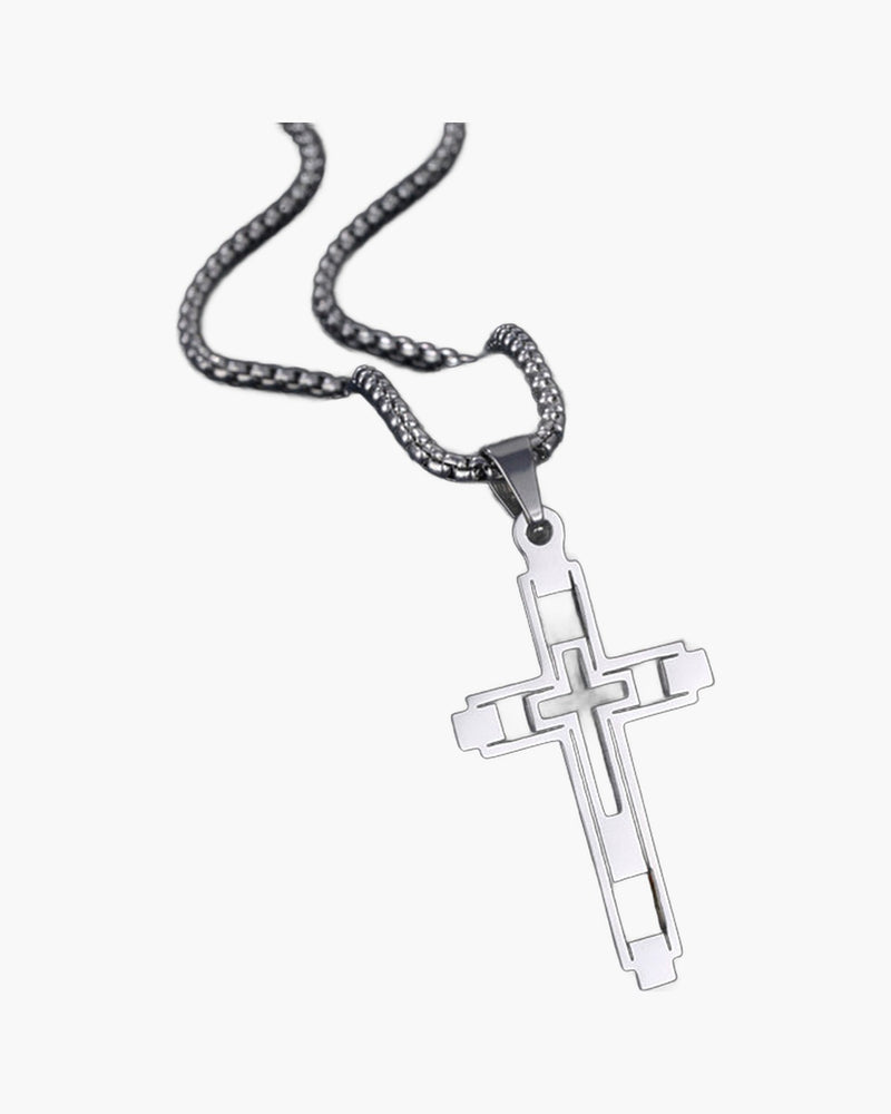The Modern Devotion Stainless Steel Hollow Cross Necklace
