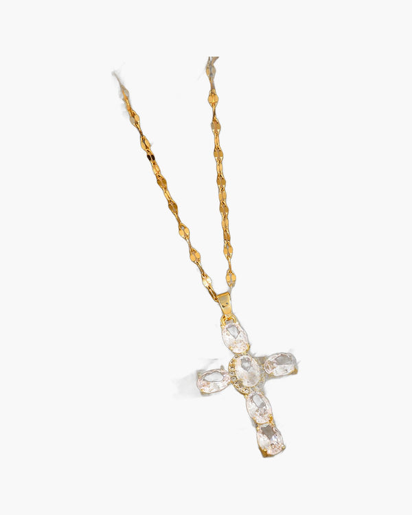 The Obsidian Cross Gold tone Black Zircon Cross Necklace view 6