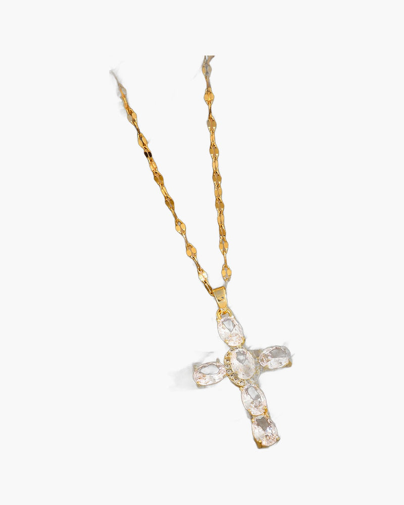 The Obsidian Cross Gold tone Black Zircon Cross Necklace view 6